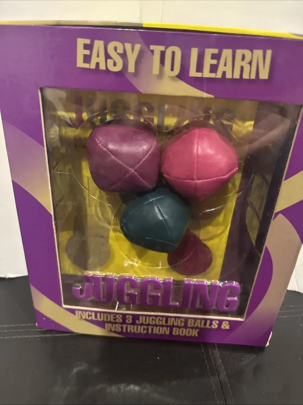 Easy to Learn Juggling Set 3 Juggling Balls w/ Instruction Book Used Complete